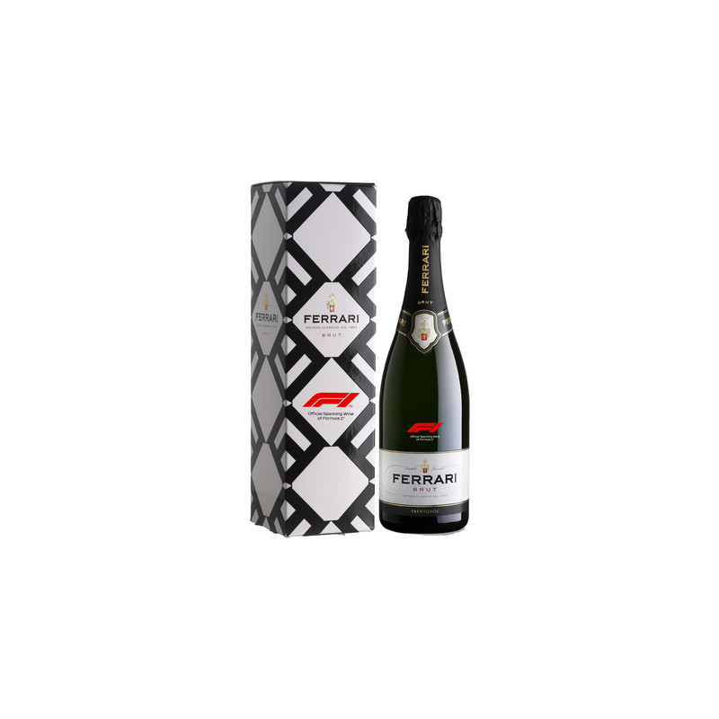 Купете Пенливо вино Ф1 Ферари Брут Тренто с подаръчна кутия 0,75л - FoodWineShop.bg