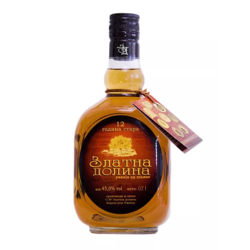 Buy Rakia 12 годишна отлежала сливова ракия Златна Долина on best price - FoodWineShop.bg