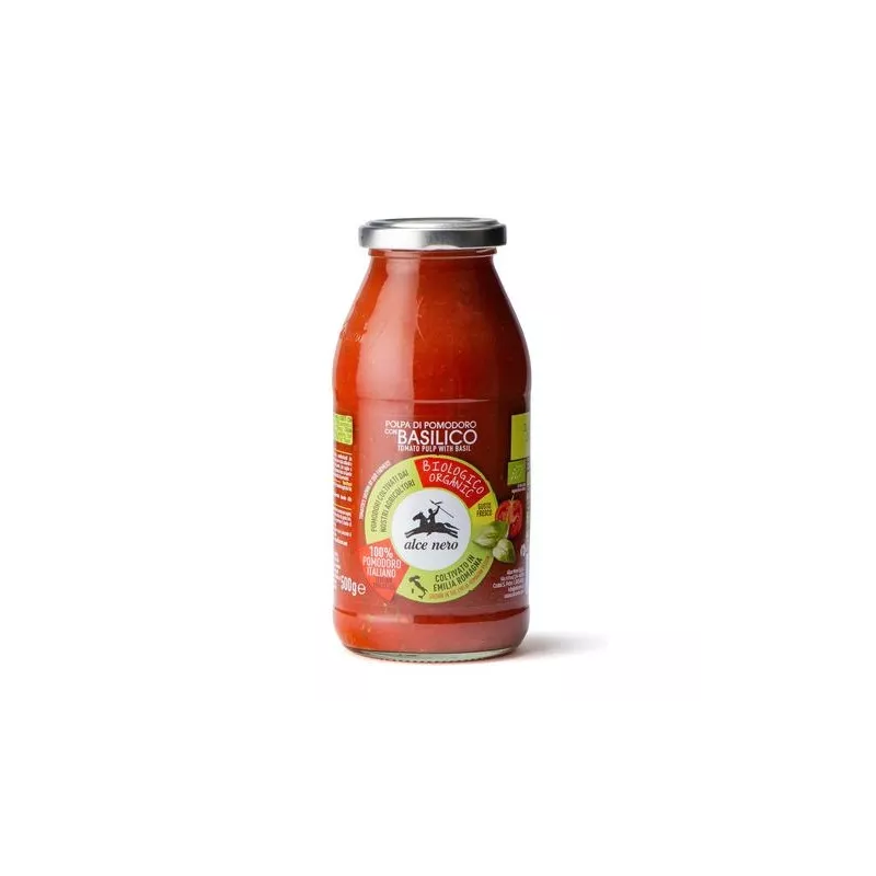 Купете БИО Доматена пулпа с босилек Alce Nero 500 гр. - FoodWineShop.bg